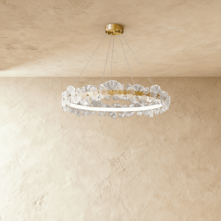 Elegant Nexorva chandelier with multiple glass orbs and a brushed metal finish, hanging from a ceiling fixture.