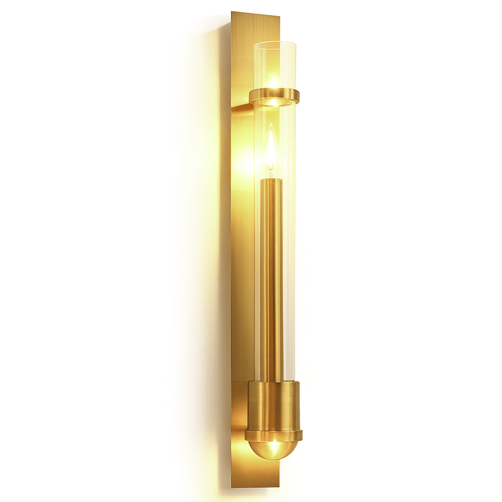Nexovia wall lamp by Residence Supply with sleek modern design and adjustable arm, mounted on a neutral wall.