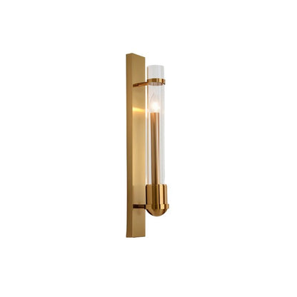 Modern Nexovia Wall Lamp by Residence Supply featuring brass and glass design mounted on a white background