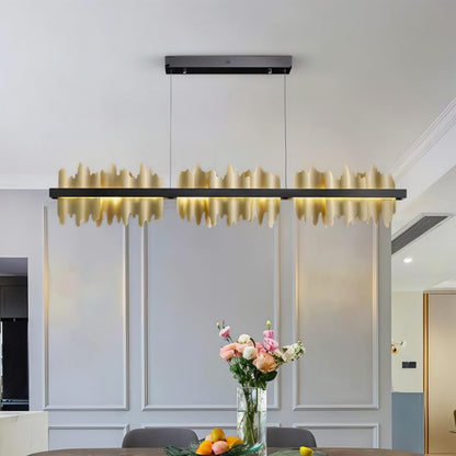 Ninda Linear Chandelier by Residence Supply featuring sleek metal frame and multiple hanging lights for modern interior decor