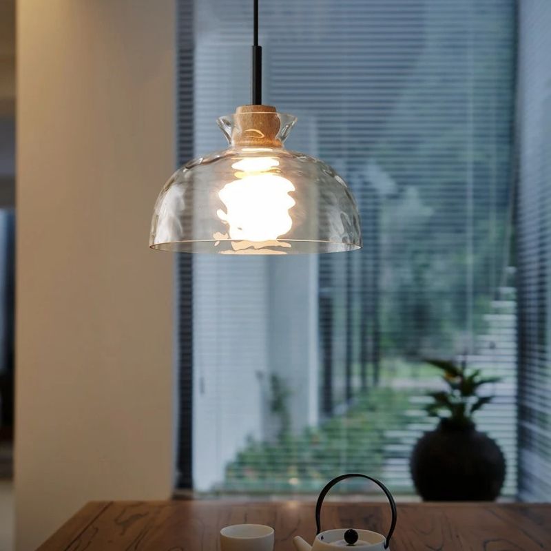 Nivkah Pendant Light from Residence Supply hanging with a modern design and clear glass shade in a stylish interior setting.