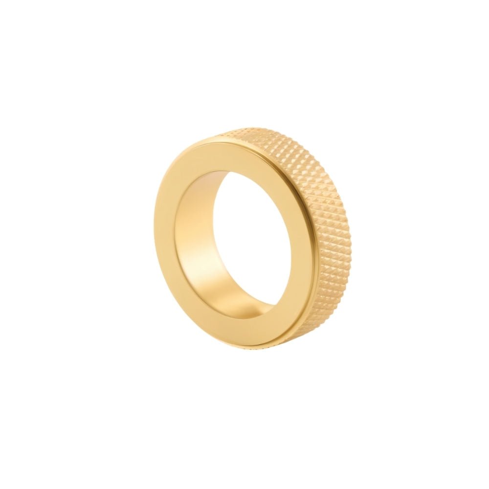 Cylindrical knurled Noah cabinet knob in matte finish, Residence Supply home hardware for drawers and cabinets.