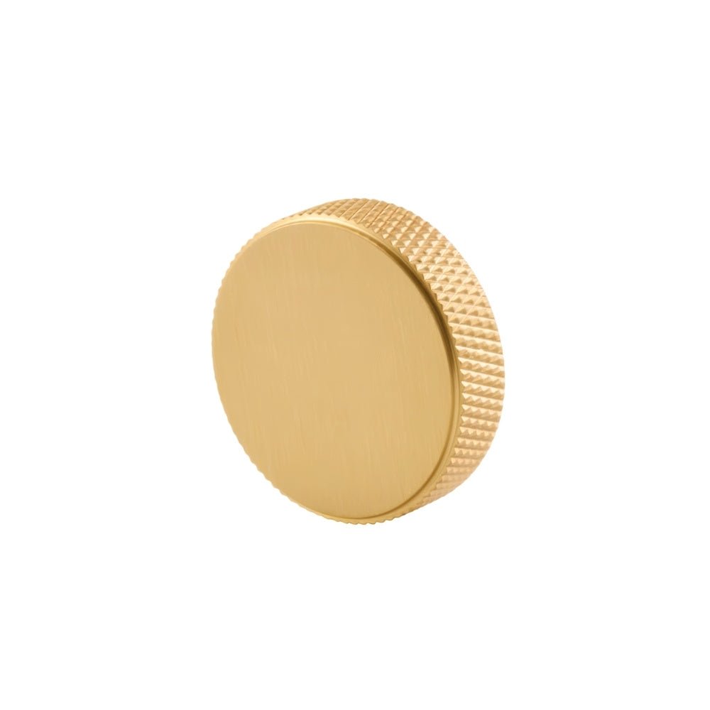 Residence Supply Noah Knob with knurled side view, durable cabinet hardware for home and garden furniture.
