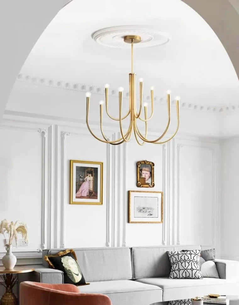 Elegant Noelle Chandelier by Residence Supply featuring a modern design with multiple hanging glass orbs and a sleek metal frame.