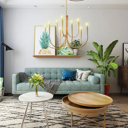 Elegant Noelle Chandelier by Residence Supply featuring multiple glass bulbs and a modern gold finish.