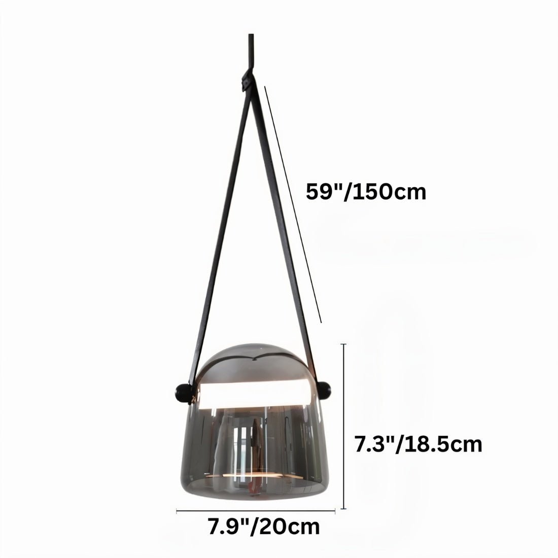 Modern Nola pendant light by Residence Supply with sleek metal finish, hanging from a ceiling with warm ambient lighting.