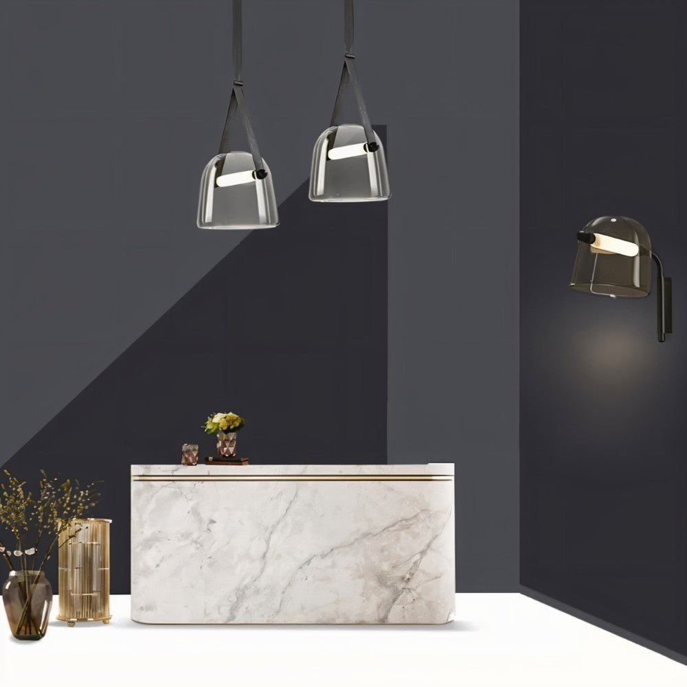 Modern Nola Pendant Light by Residence Supply featuring a sleek design with a metal finish and clear glass shade.