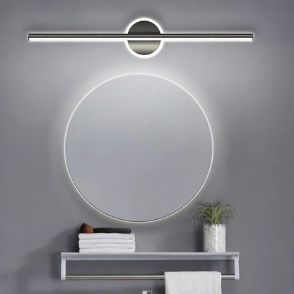 Modern Nyxtra Wall Lamp by Residence Supply, featuring sleek bathroom vanity lighting with a minimalist design and brushed metal finish.