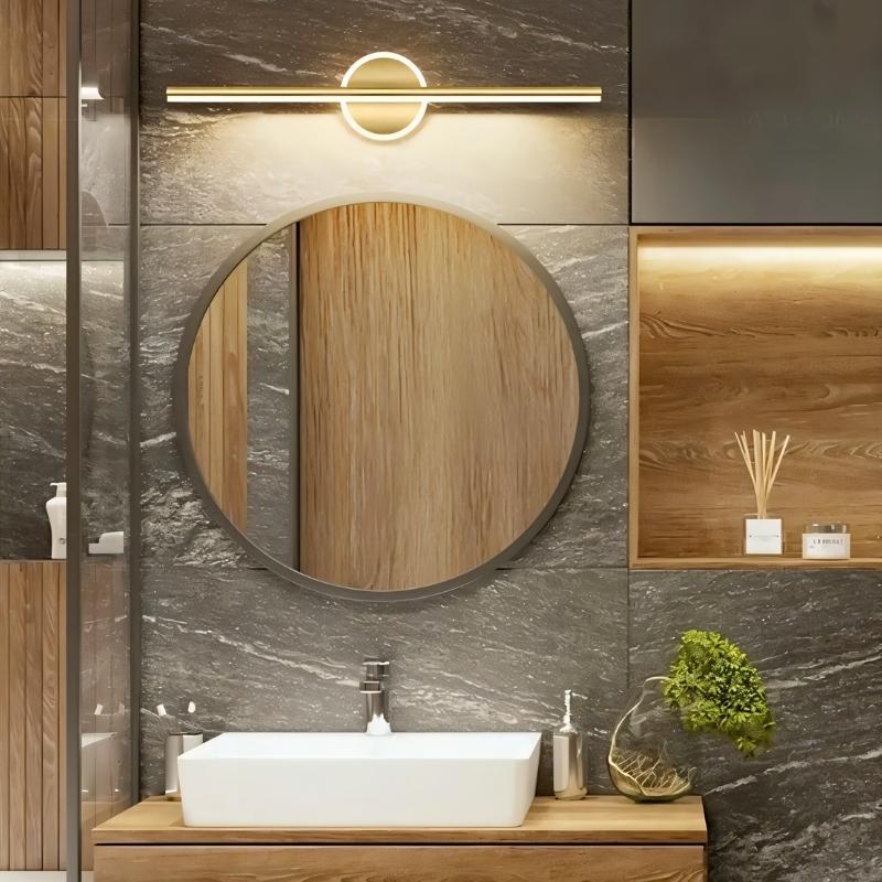 Modern Nyxtra Wall Lamp by Residence Supply, featuring sleek bathroom vanity lighting with a minimalist design.