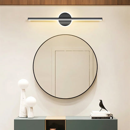 Modern black Nyxtra Wall Lamp by Residence Supply, sleek bathroom vanity lighting fixture with a contemporary design.