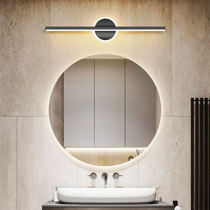 Modern black Nyxtra Wall Lamp by Residence Supply, bathroom vanity lighting fixture with sleek design and adjustable arm.