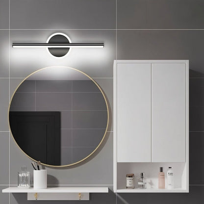 Modern black Nyxtra Wall Lamp by Residence Supply, designed for bathroom vanity lighting with sleek, contemporary style.