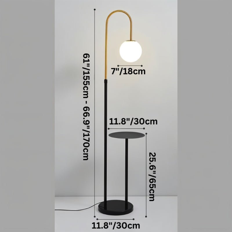 Okul floor lamp with integrated smart side table from Residence Supply, featuring modern design and adjustable lighting.