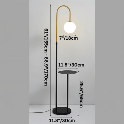 Okul floor lamp with integrated smart side table from Residence Supply, featuring modern design and adjustable lighting.