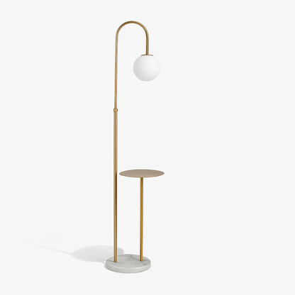 Okul Floor Lamp with smart side table by Residence Supply, featuring a modern floor lamp with integrated side table for reading and lighting.