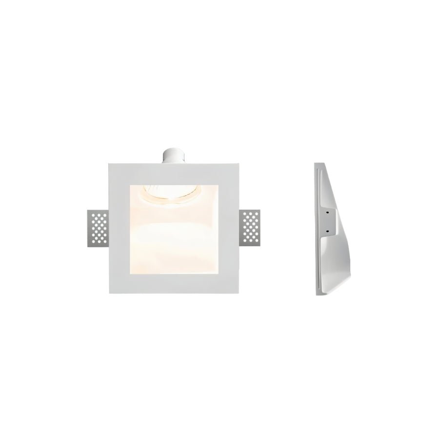 Square recessed Onexa Trimless Wall Light by Residence Supply mounted on a wall, showcasing modern minimalist design and sleek finish.