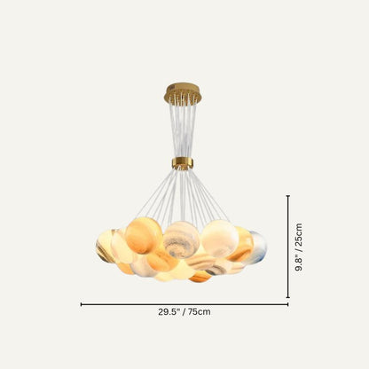 Orbea chandelier by Residence Supply showing elegant hanging design with multiple light fixtures and intricate detailing.