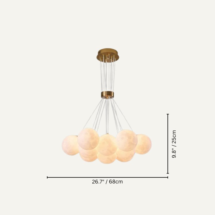 Orbea chandelier by Residence Supply featuring elegant hanging glass and metal design, ideal for modern and contemporary interiors.