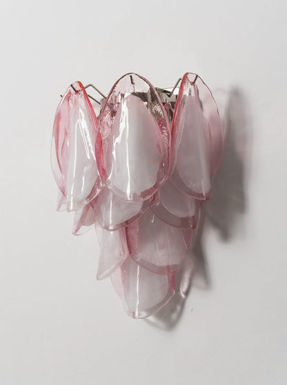Pink Lotus Textured Glass Wall Sconce