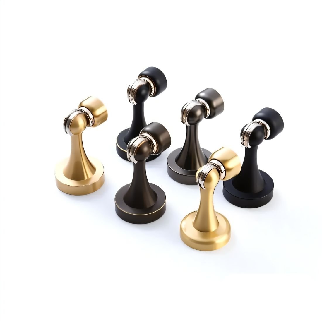 Residence Supply Osta Door Stop, black rubber door hardware prevents door movement in home and garden space.