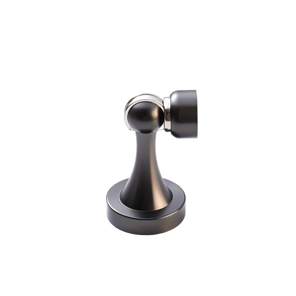 Residence Supply Osta Door Stop, beige plastic door hardware with rubber tip to prevent door from closing.