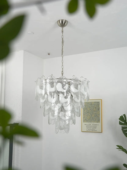 Oval Transparent Glass U Shape White Chandelier - Nuvé