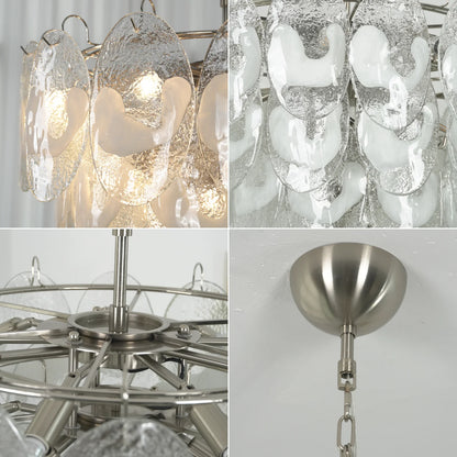 Oval Transparent Glass U Shape White Chandelier - Nuvé
