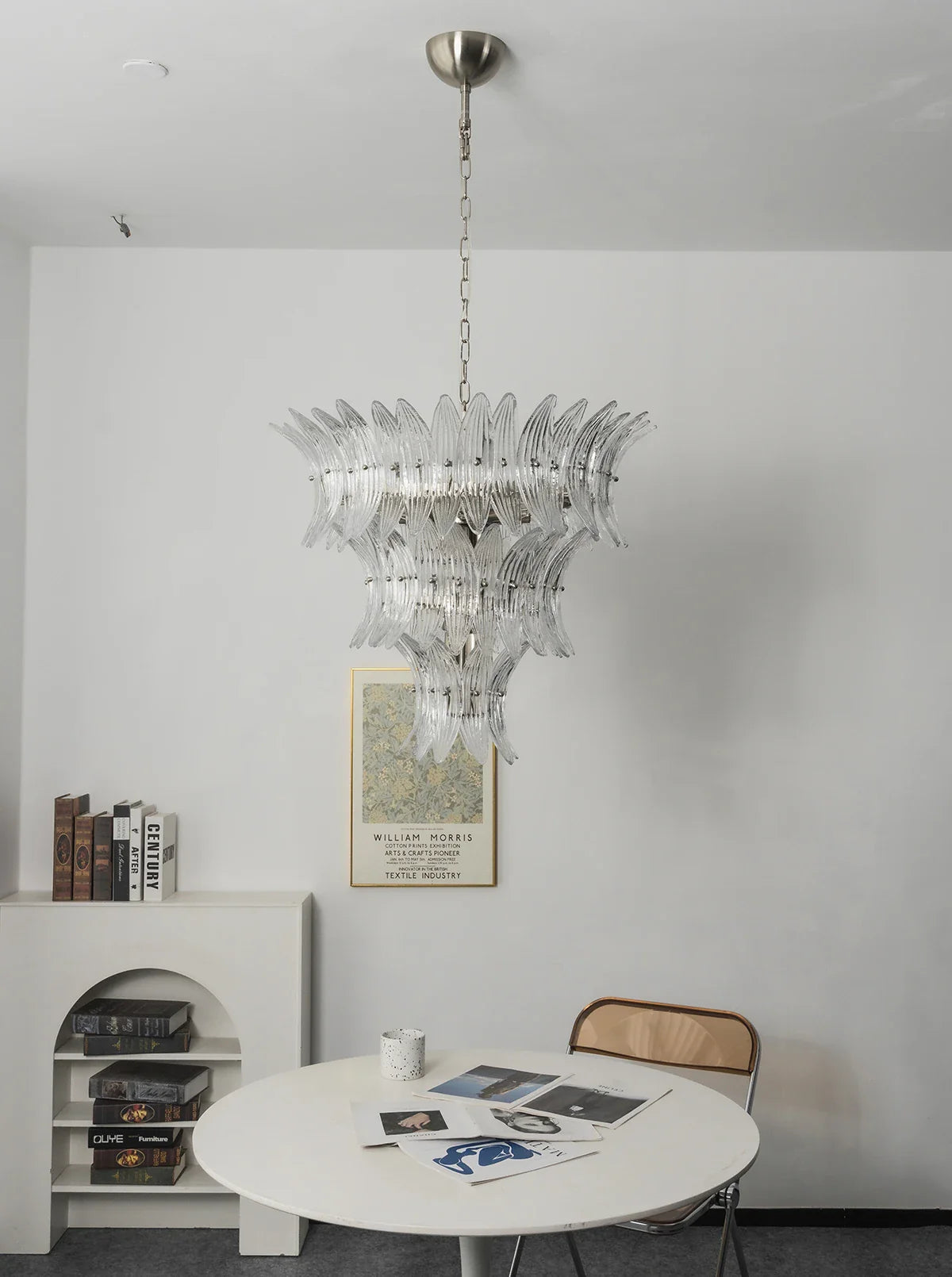 Palm Leaves Transparent Glass Chandelier