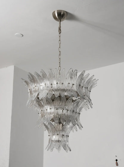 Palm Leaves Transparent Glass Chandelier