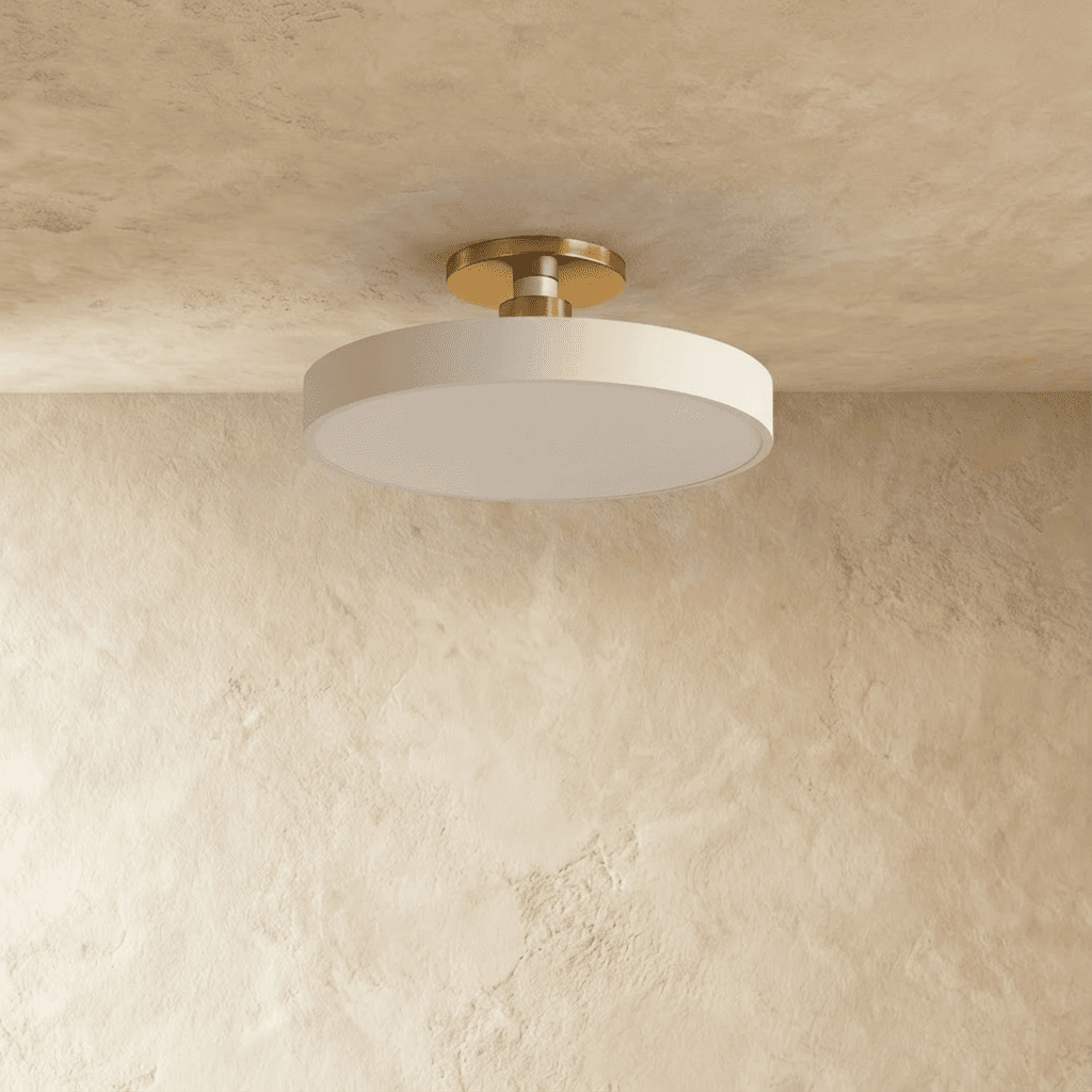 Pentra ceiling light by Residence Supply with sleek modern design and diffused LED illumination for living spaces.