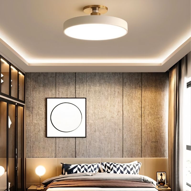 Modern Pentra Ceiling Light by Residence Supply with a sleek design and white finish, mounted on a ceiling.
