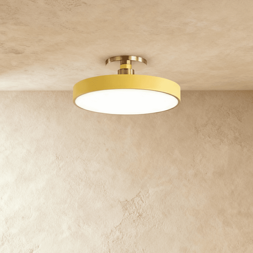 Modern Pentra ceiling light by Residence Supply featuring a sleek, minimalist design with a round white fixture for ambient lighting.