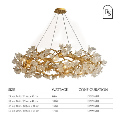 Petala Crystal Round Chandelier by Residence Supply with elegant crystal design and round shape, illuminating a stylish space.
