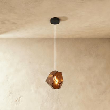 Residence Supply Piedra Pendant Light hanging fixture with textured stone-like finish and modern design.