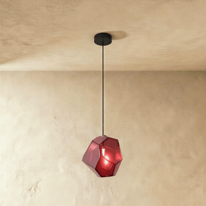 Residence Supply Piedra Pendant Light hanging fixture with textured stone finish and modern design for stylish interior lighting.