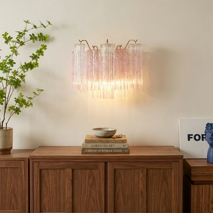 Pink Ice Star-Shaped Glass Tube Wall Light