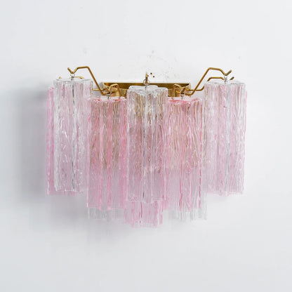 Pink Ice Star-Shaped Glass Tube Wall Light