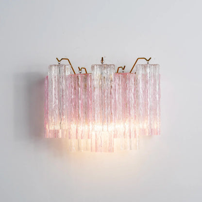 Pink Ice Star-Shaped Glass Tube Wall Light