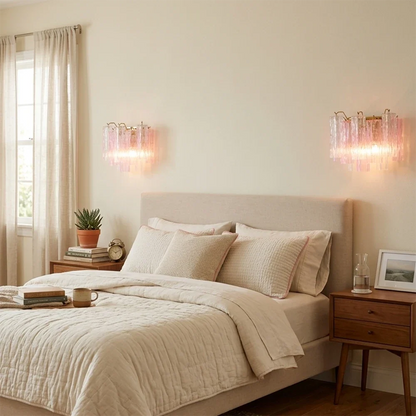 Pink Ice Star-Shaped Glass Tube Wall Light