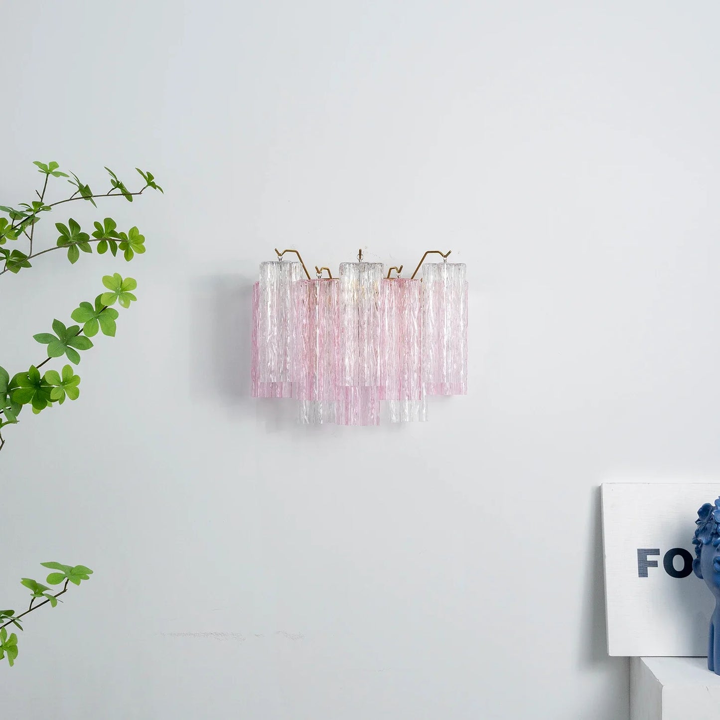 Pink Ice Star-Shaped Glass Tube Wall Light