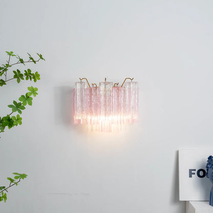 Pink Ice Star-Shaped Glass Tube Wall Light