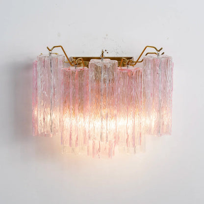 Pink Ice Star-Shaped Glass Tube Wall Light