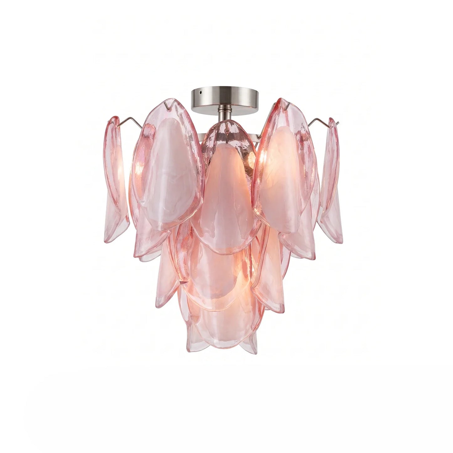 Pink Lotus Textured Glass Ceiling Lamp