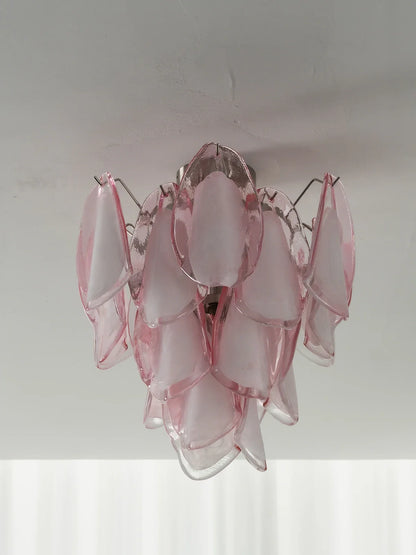 Pink Lotus Textured Glass Ceiling Lamp