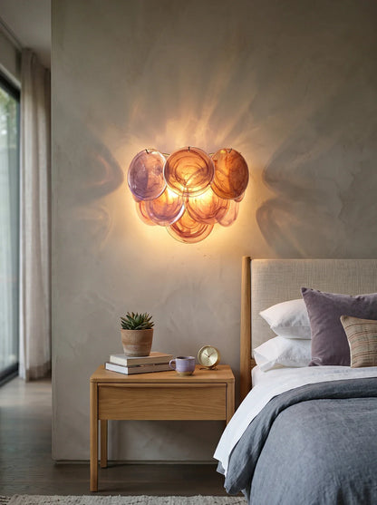 Pink Vintage Murano Glass Wall Lamp