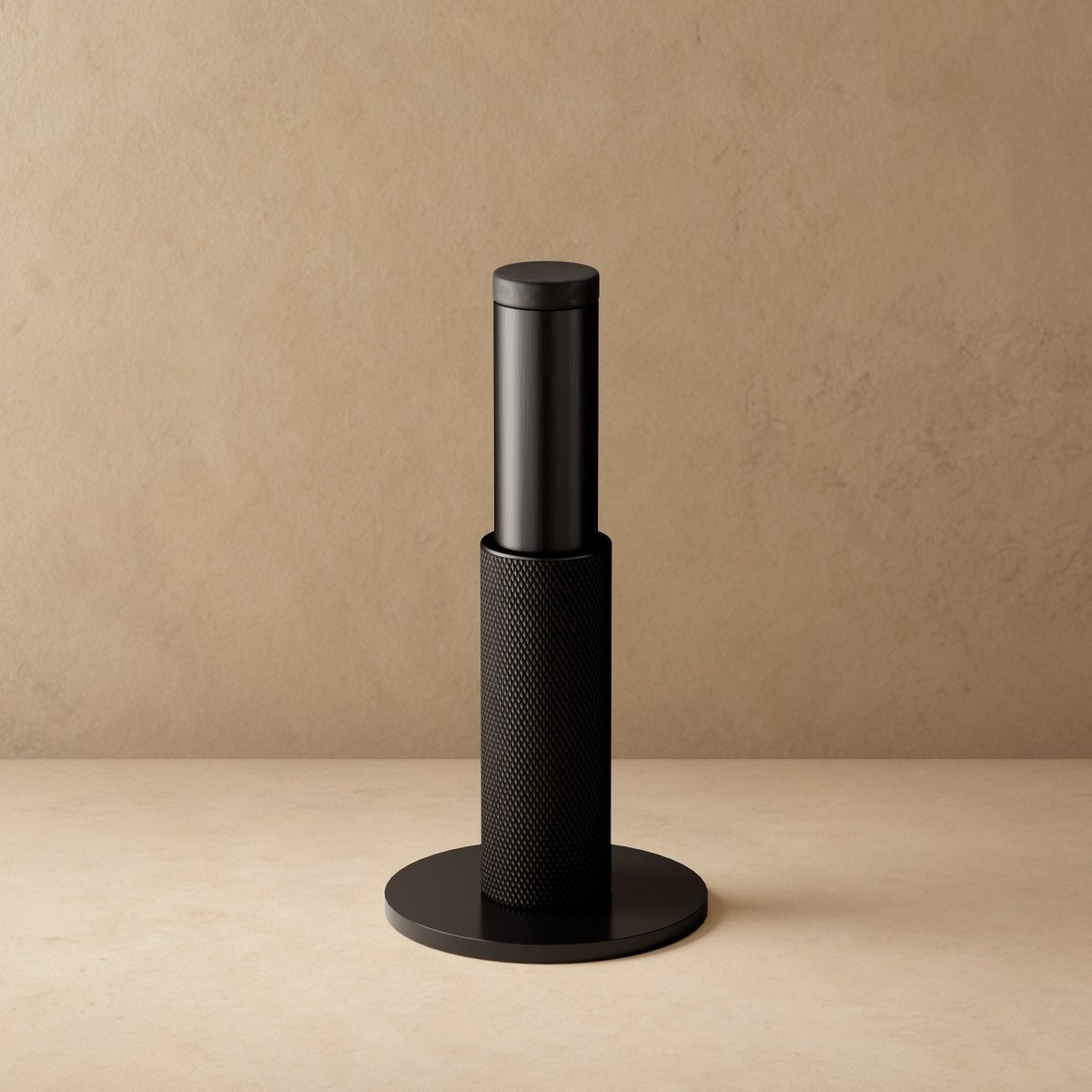 Residence Supply Plint Door Stop securing a door, made of durable material, with a sleek design to prevent door movement.