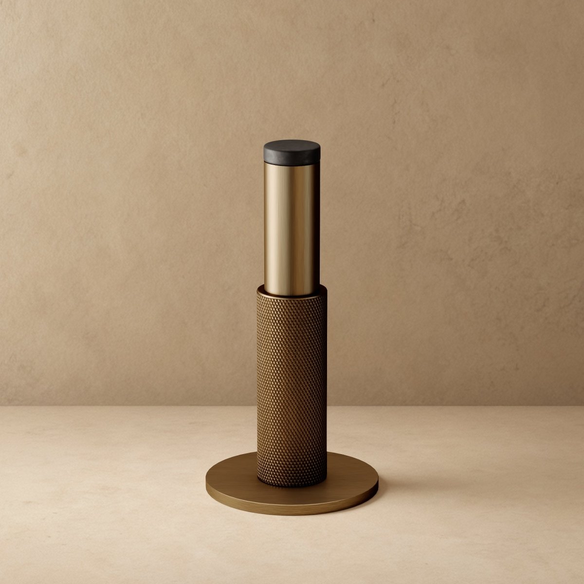 Residence Supply Plint Door Stop securing a door, made of durable material with a sleek design to prevent door movement.
