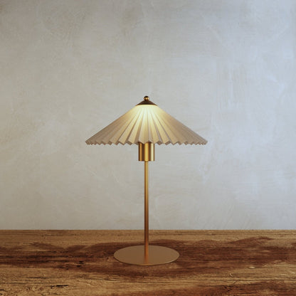 Residence Supply Plisse Table Lamp with textured fabric shade and sleek base, ideal for modern bedside or living room lighting.