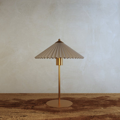 Residence Supply Plisse Table Lamp with textured pleated fabric shade and modern design for bedside or living room decor.