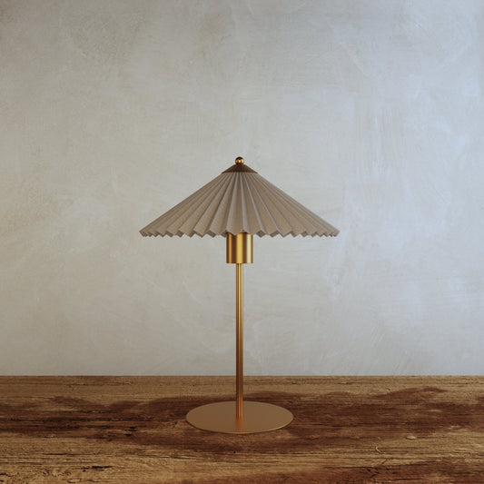 Residence Supply Plisse Table Lamp with textured pleated fabric shade and modern design for bedside or living room decor.